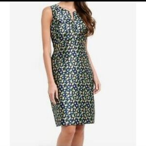 J Crew Sheath Jacquard In Lemon Dress